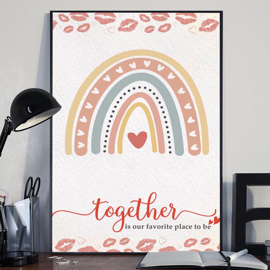 Together Is Our Favorite Place To Be - Personalized Couple Canvas And Poster