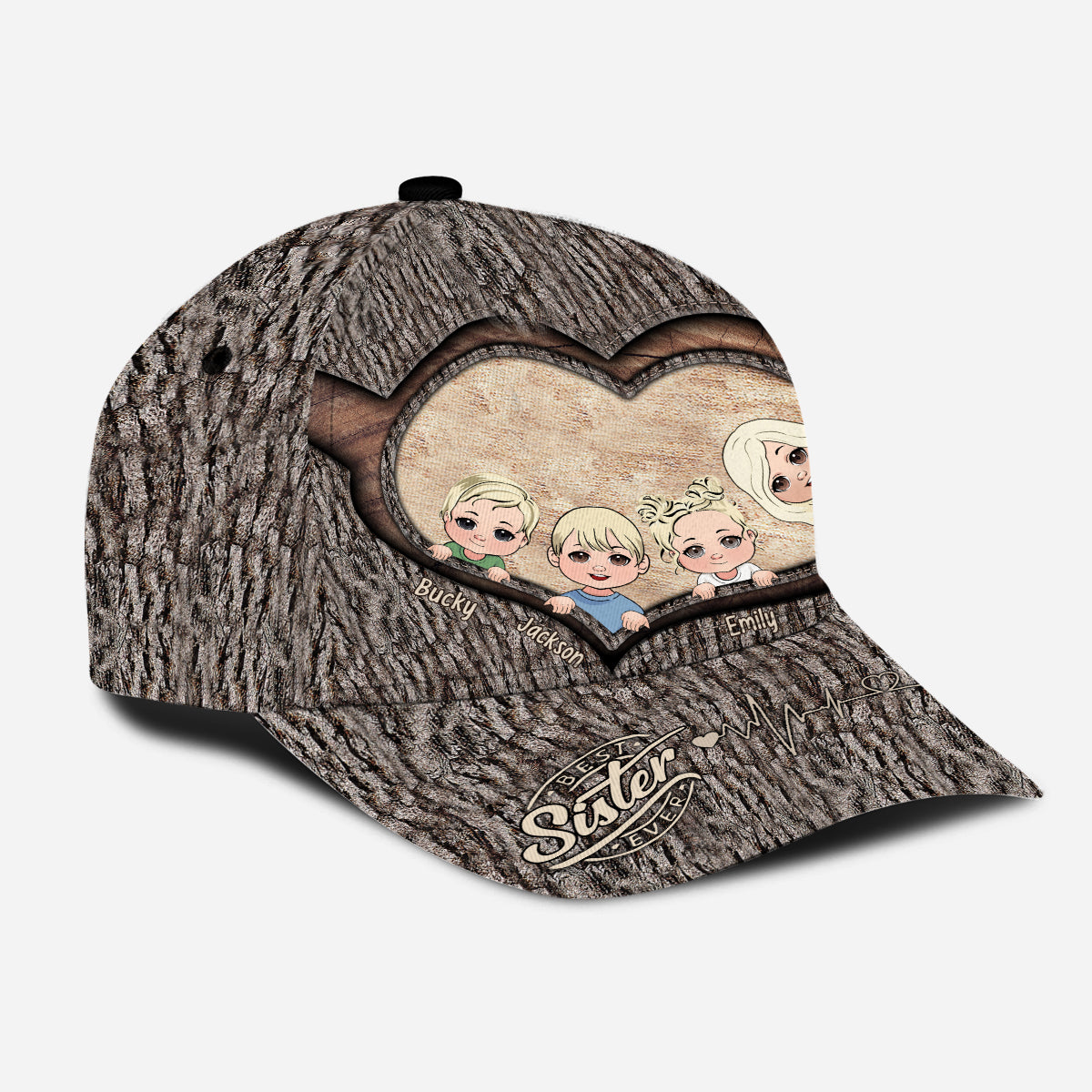 Whenever You Touch This Heart - Gift for dad, grandma, grandpa, mom, uncle, aunt, brother, sister - Personalized Classic Cap
