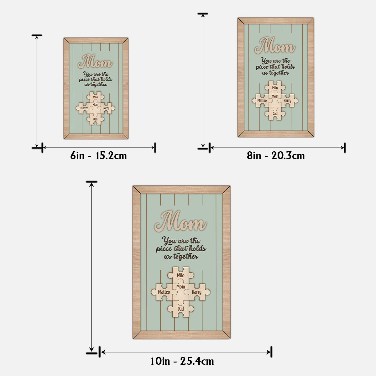 You Are The Piece That Holds Us Together - Personalized Mother 2 Layered Wood Sign / Wood Plaque