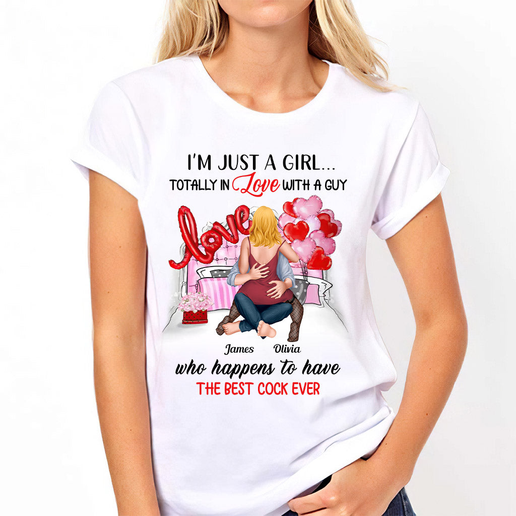 I'm Just A Girl In Love With A Guy - Personalized Couple T-shirt And Hoodie