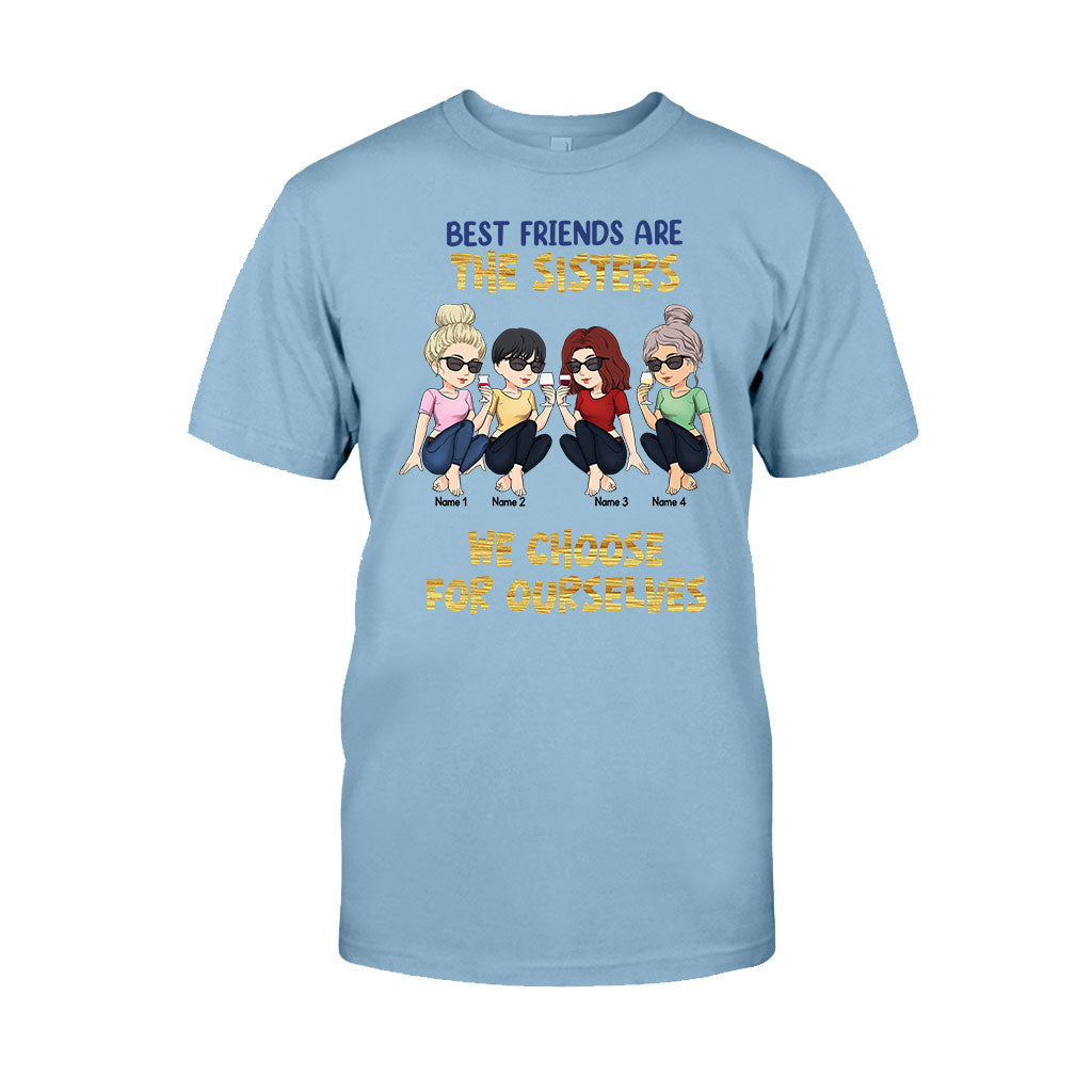 Beste Freundinnen sind die Schwestern, die wir uns selbst aussuchen – Geschenk für die beste Freundin – Personalisiertes T-Shirt und Hoodie