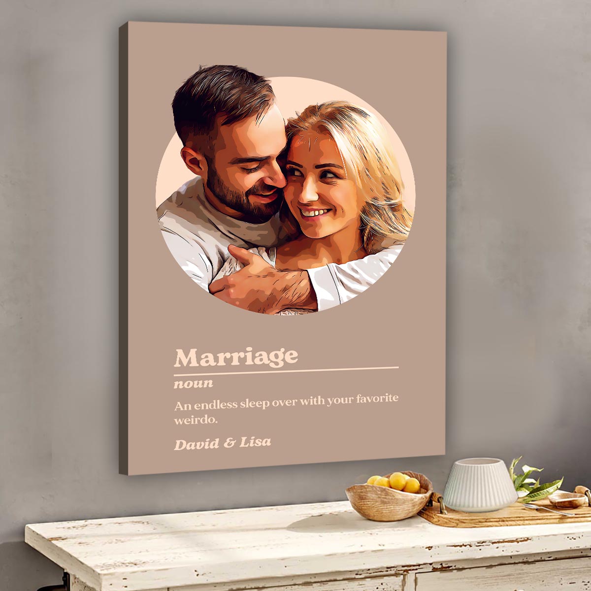 Definition des Eheporträts – Personalisierte Leinwandbilder und Poster für Ehepaare