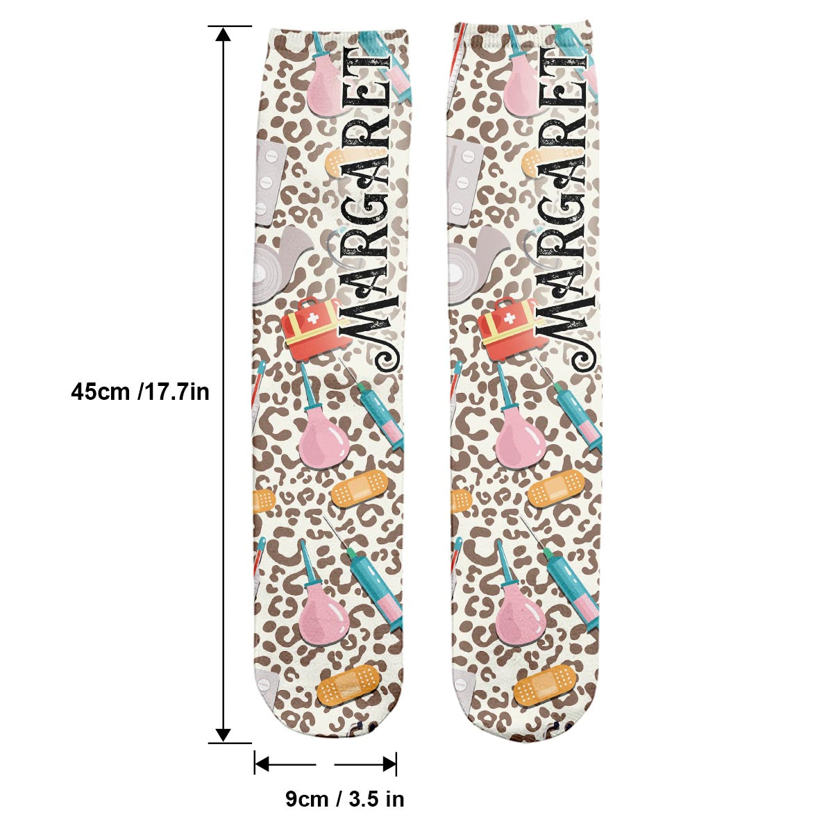Wild Nurse Leopard - Personalized Nurse Socks