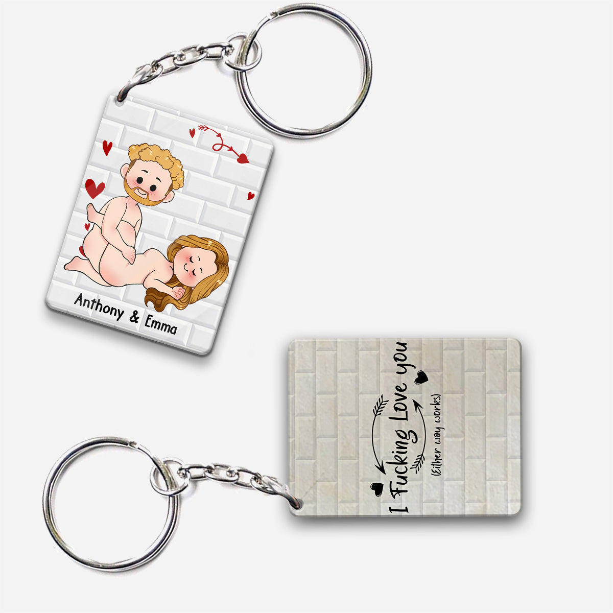 I Just Want You To Be Happy - Couple gift for husband, wife, boyfriend, girlfriend - Personalized Keychain