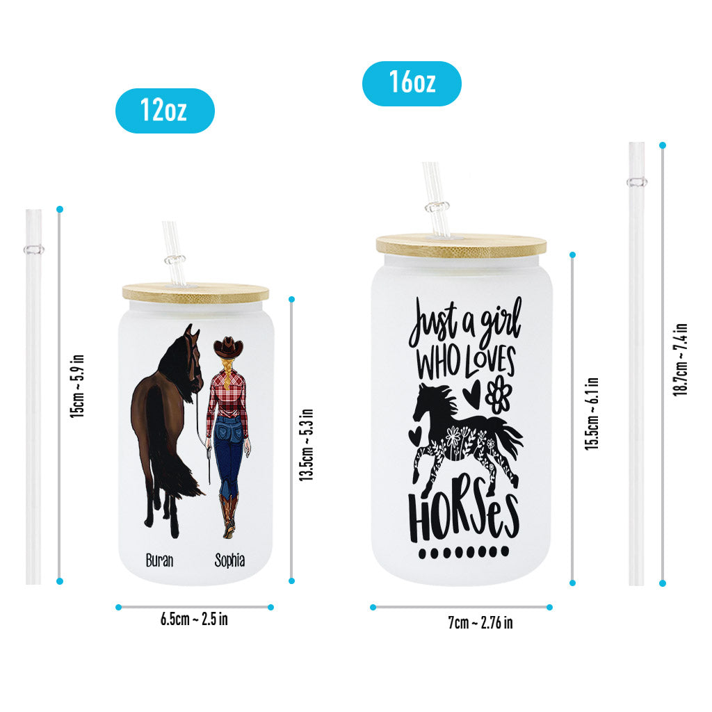 Just A Girl Who Loves Horses - Personalized Horse Can Glass