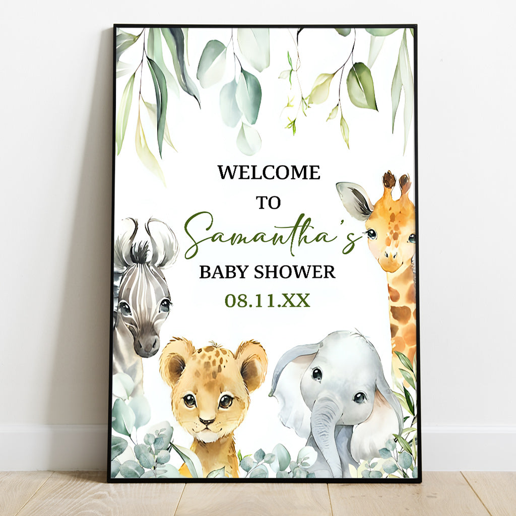 Bienvenue à la Baby Shower - Toile et affiche personnalisées pour nouveau-né