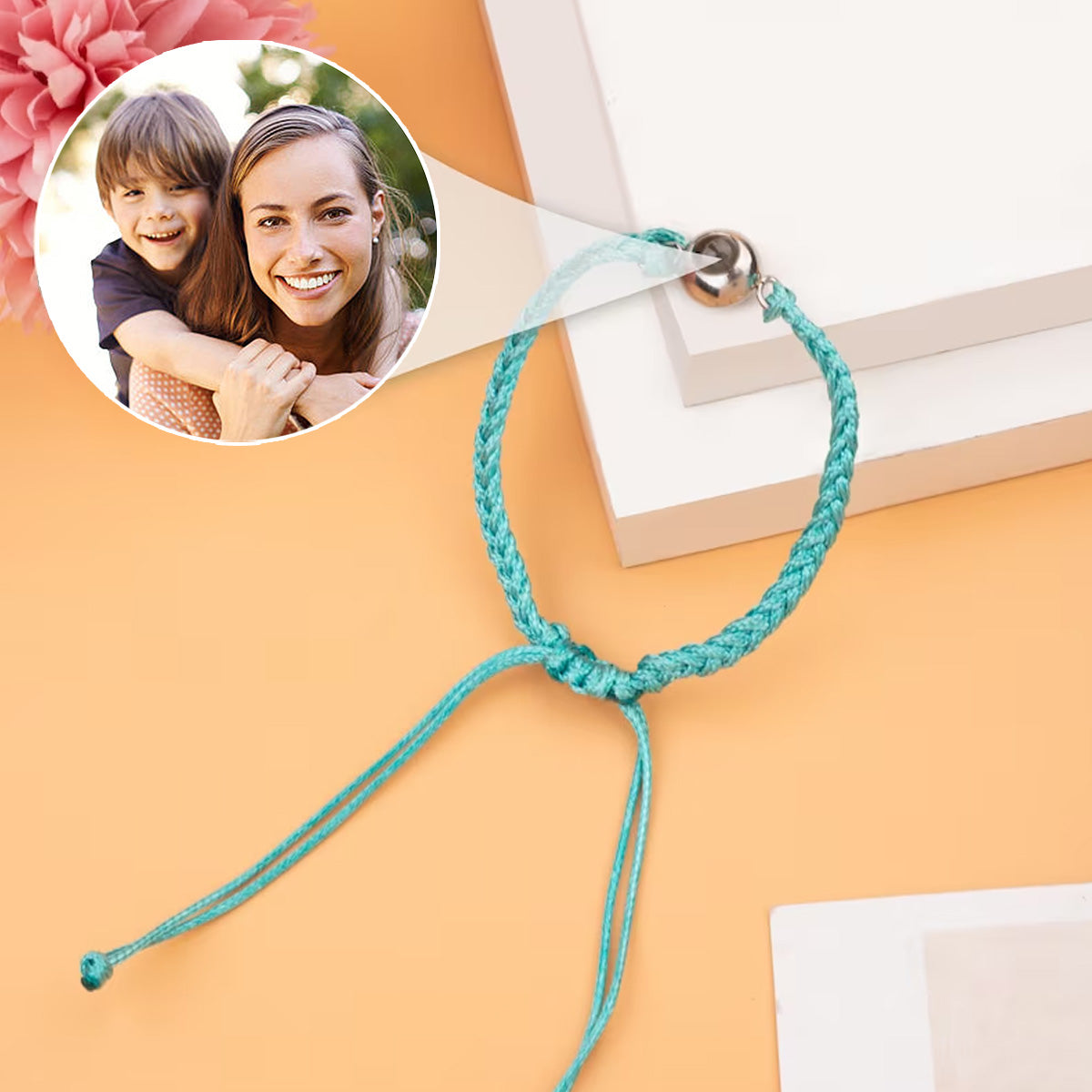 Bracelet de projection personnalisé « J’aime mon fils »