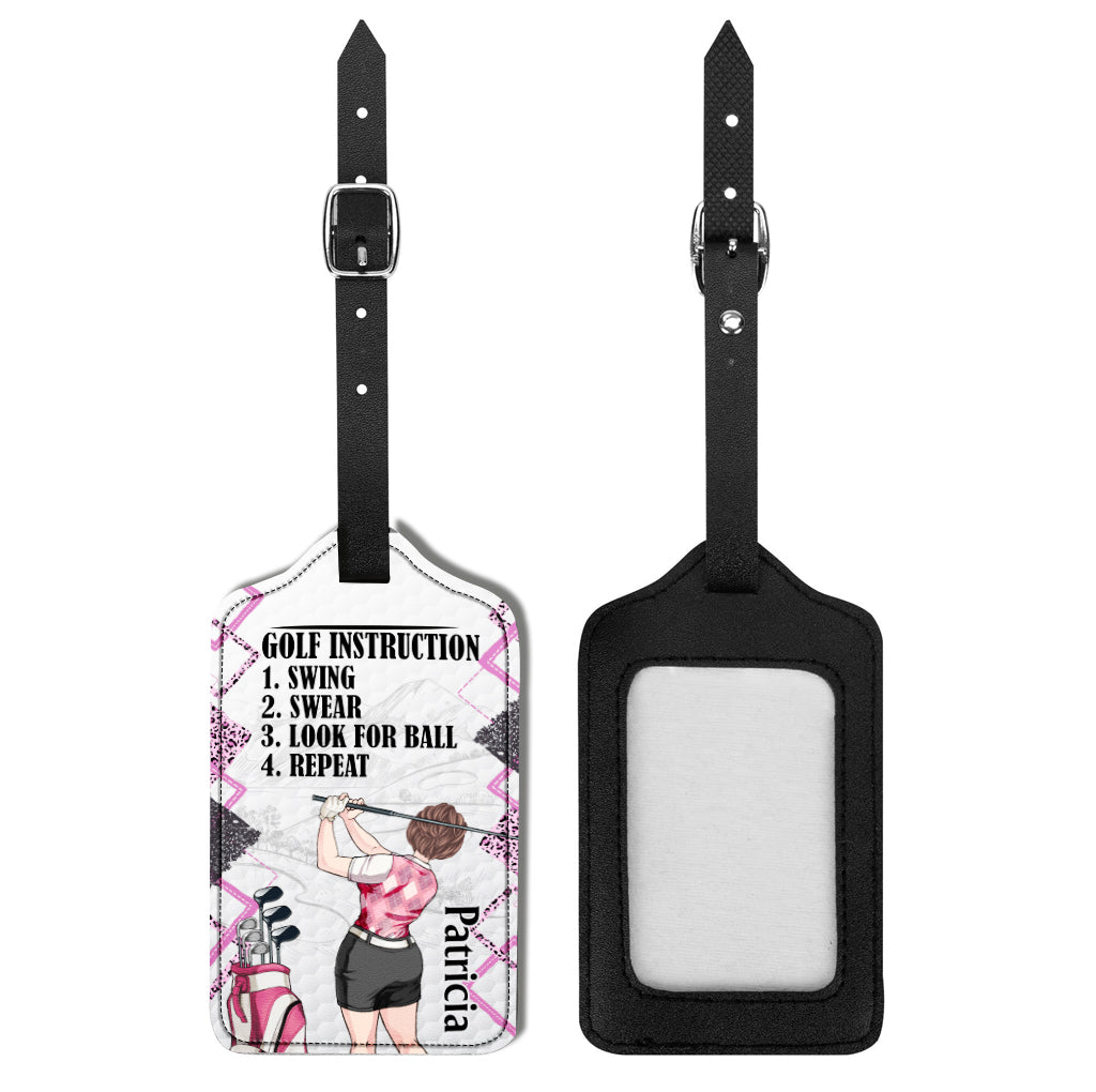 Just a girl - Personalized Golf Leather Luggage Tag