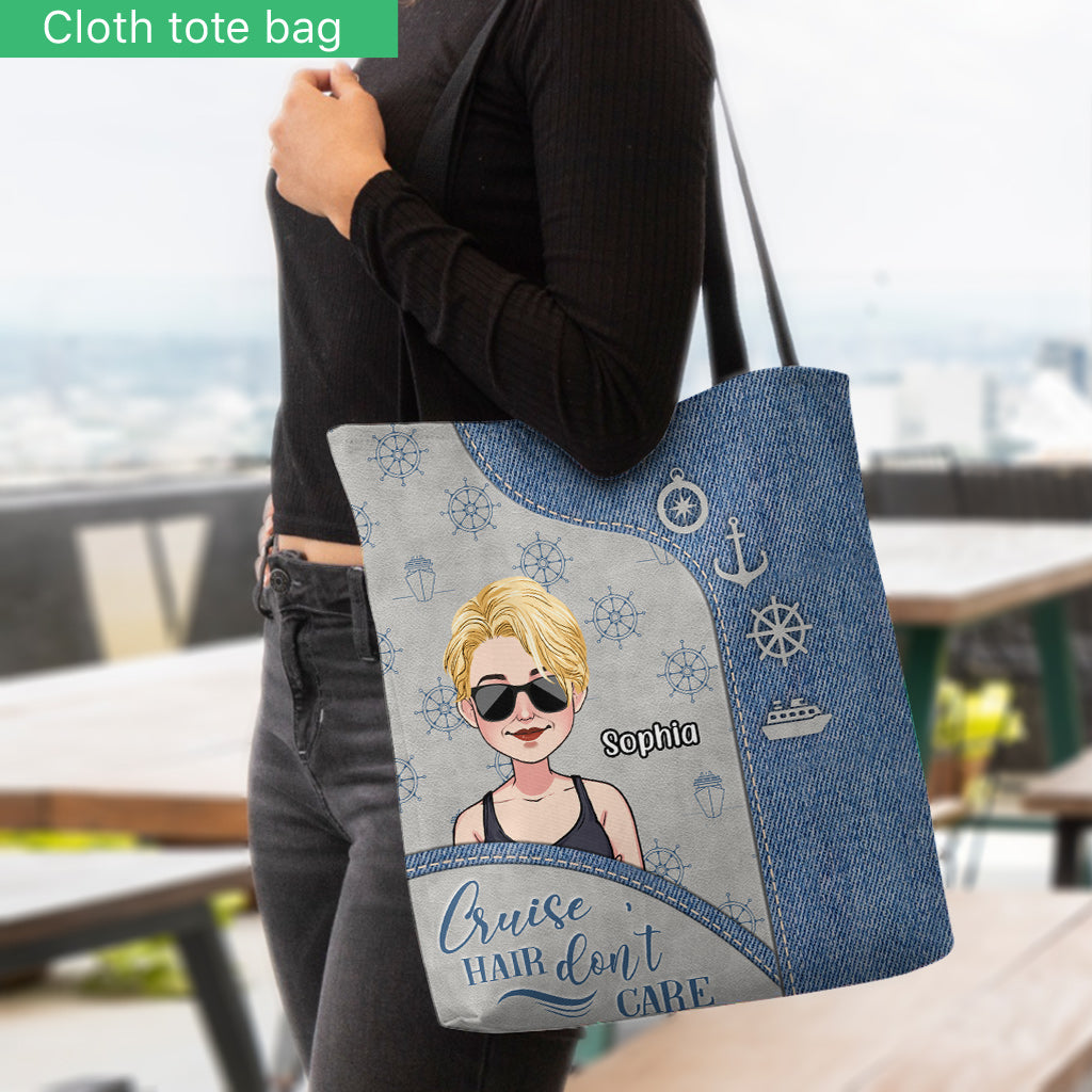 Cruise Hair Don't Care - Personalized Cruising Tote Bag