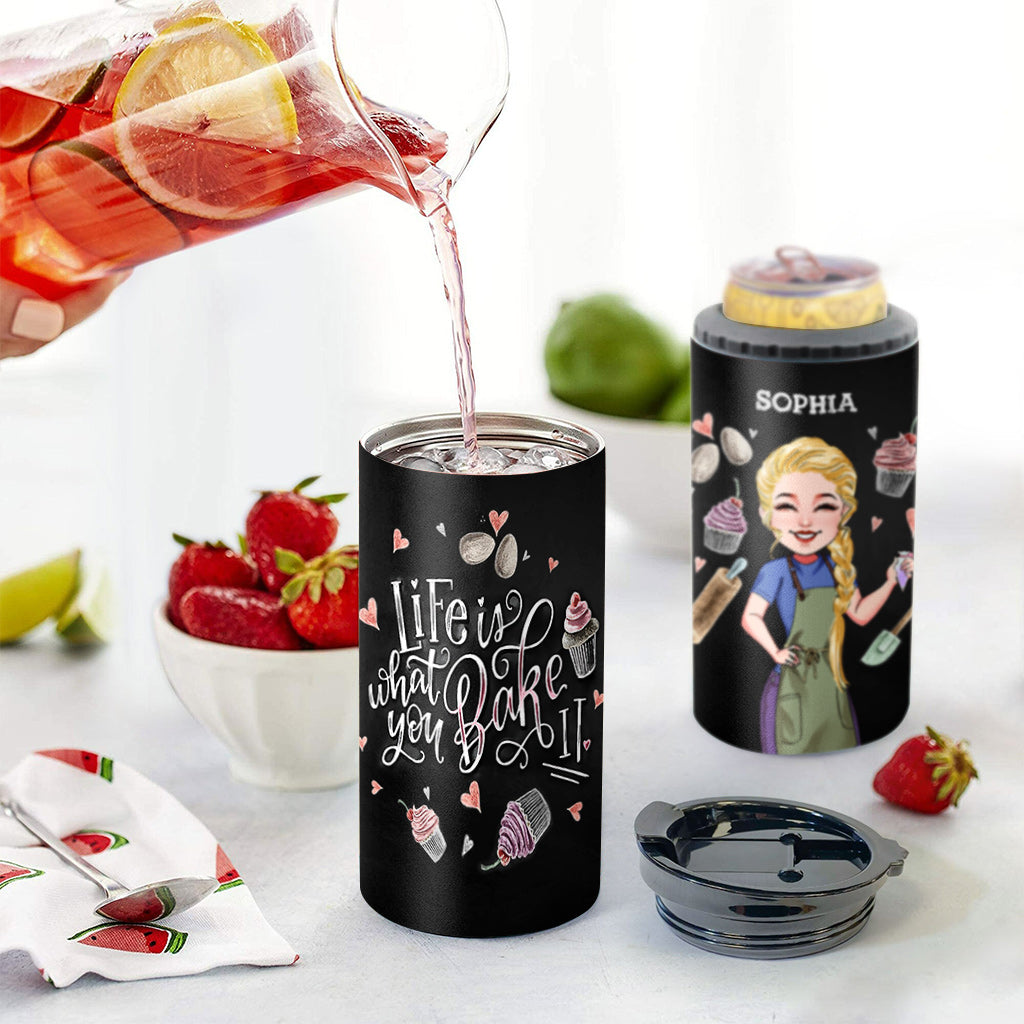 Life Is What You Bake It - Personalized Baking Can Cooler