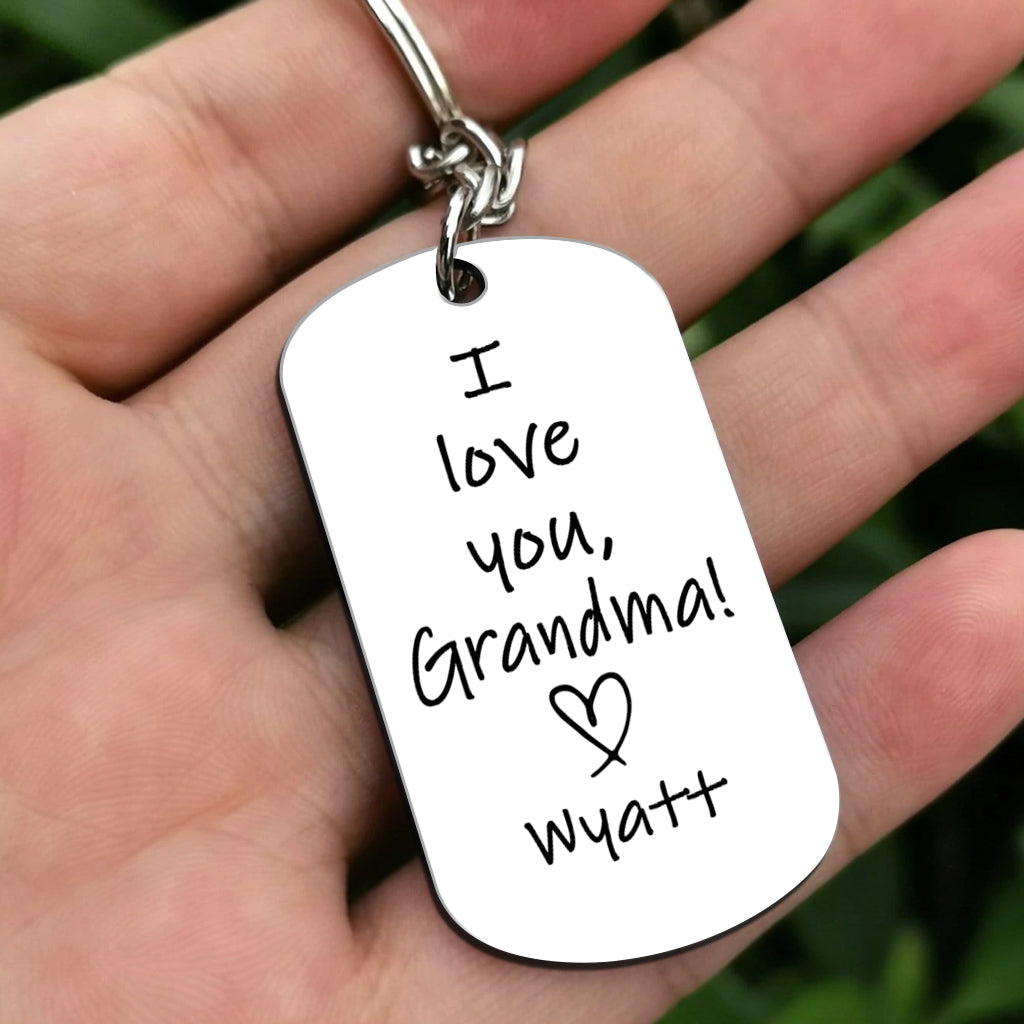 I Love You Grandma - Personalized Grandma Stainless Steel Keychain