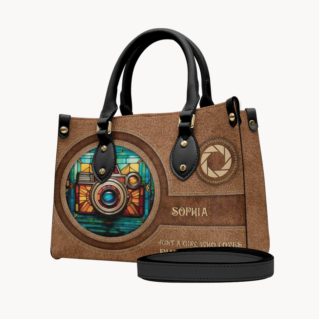 Just A Girl Who Loves Photography - Personalized Photography Leather Handbag