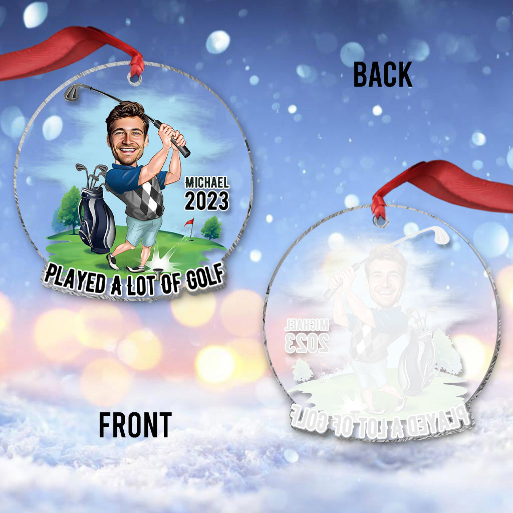 Photo Inserted Funny Golfer - Personalized Golf Transparent Ornament