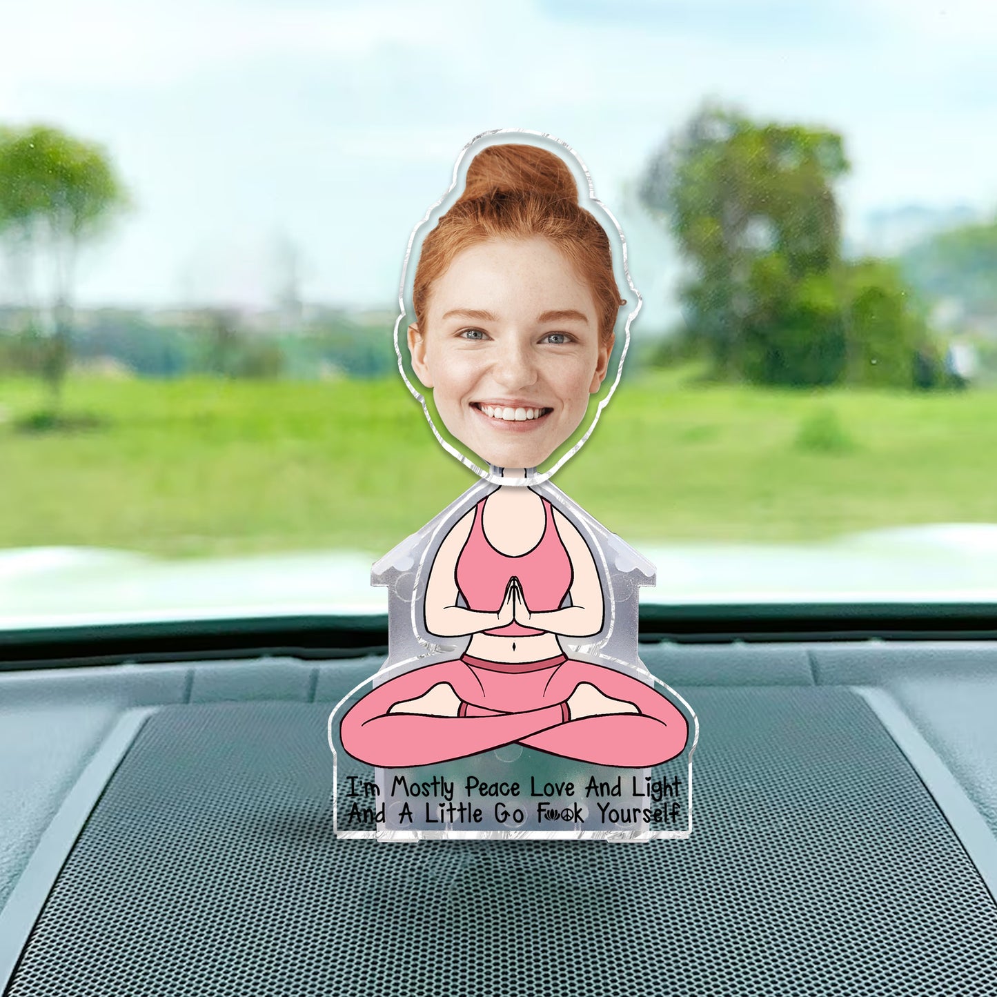 I'm Mostly Peace Love And Light - Personalized Yoga Custom Shaking Head