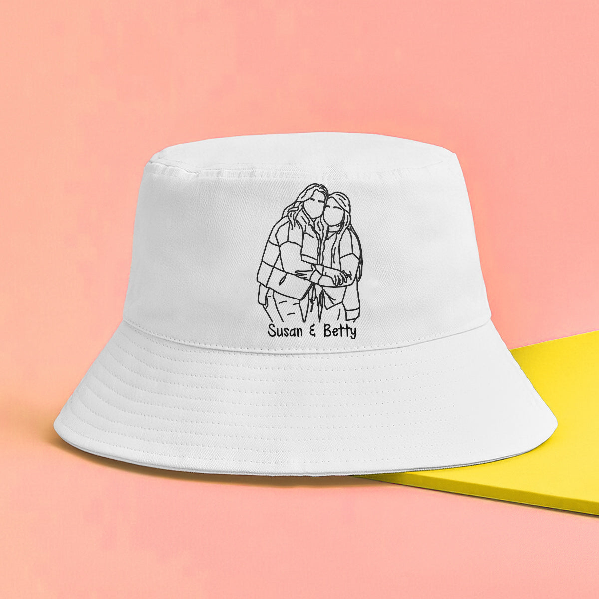 Custom Photo - Personalized Bestie Embroidered Bucket Hat