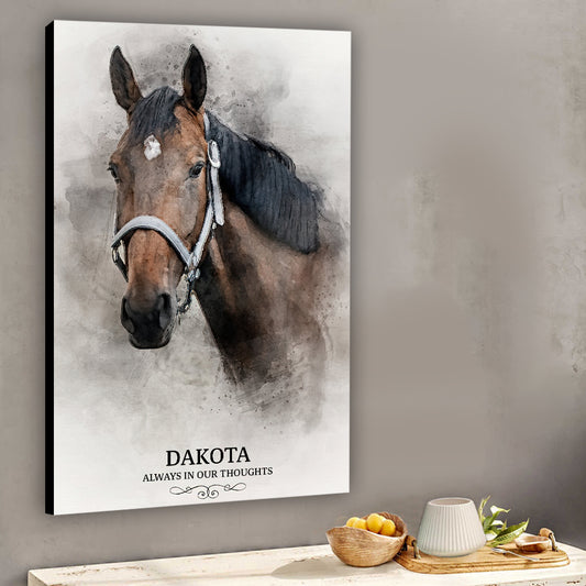 Always In Our Thought - Personalized Horse Canvas And Poster