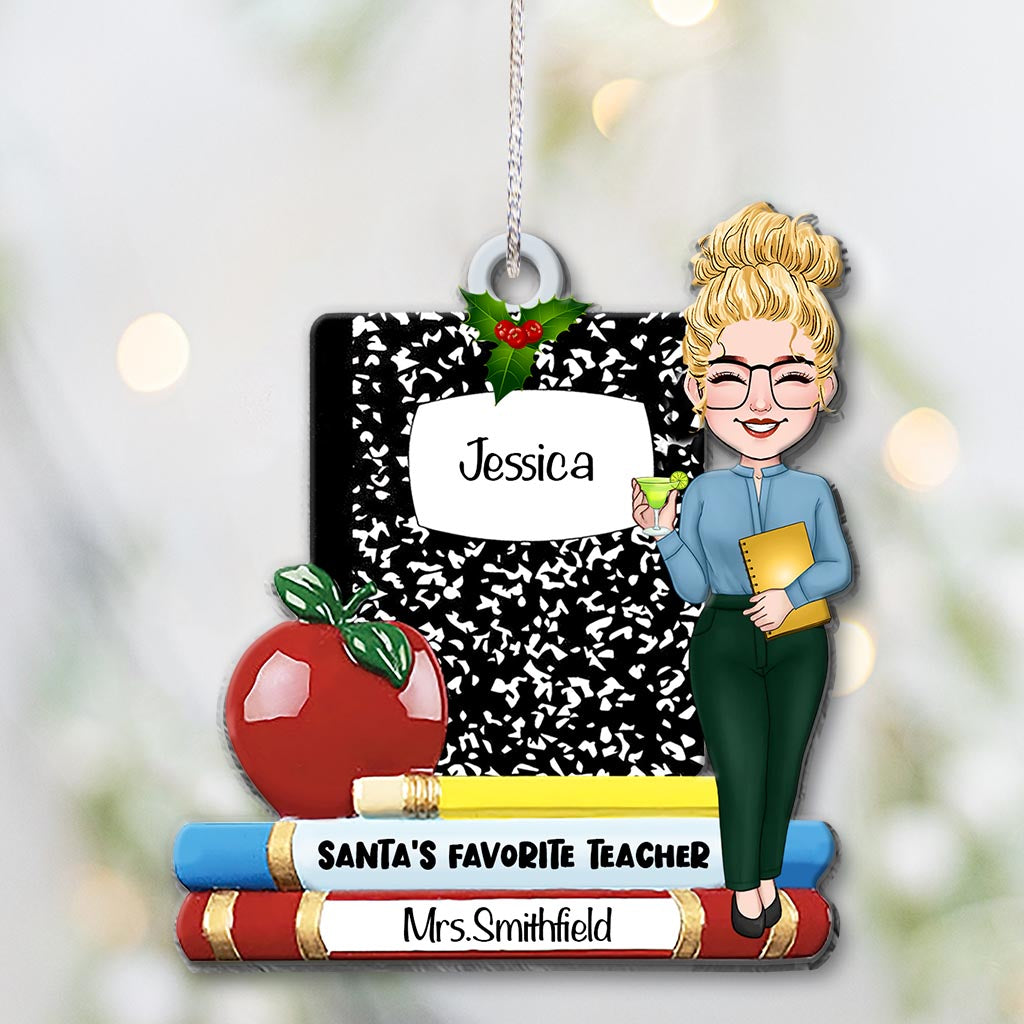 Weihnachtsmanns Lieblingslehrer – Personalisierter Lehrer-Weihnachtsbaumschmuck