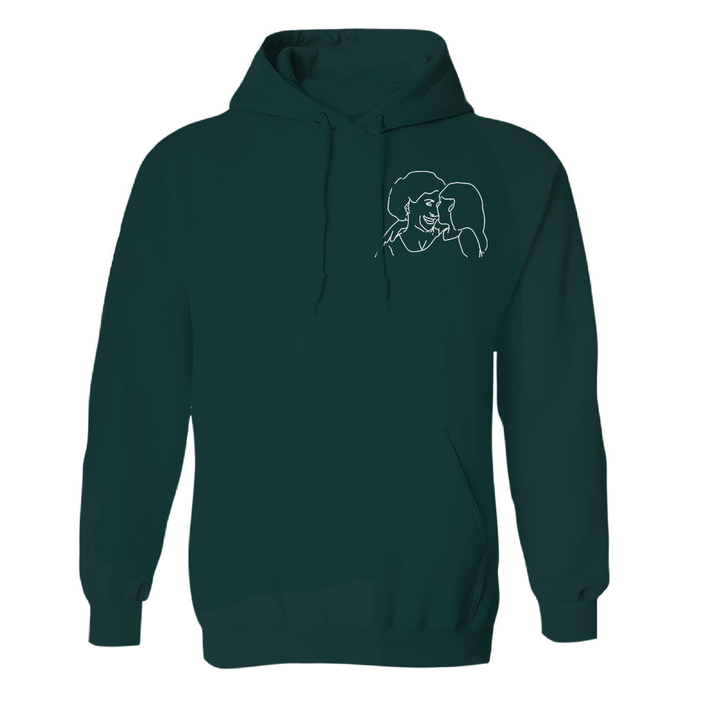 Individuelle Linienzeichnung – Personalisierter bestickter Oma-Hoodie