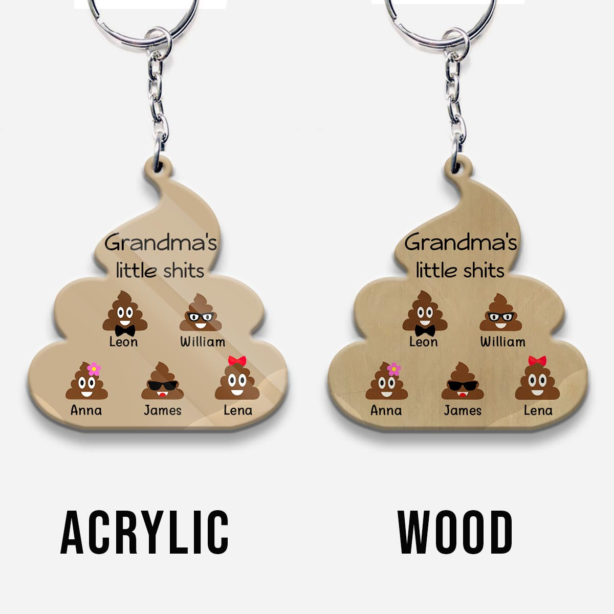 Little Cuties - Gift for dad, grandpa, mom, uncle, aunt, grandma - Personalized Keychain