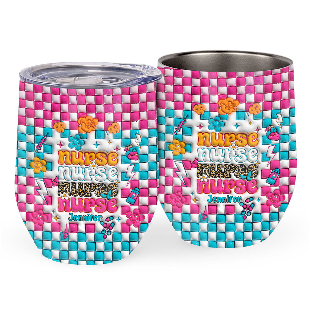 Vie d'infirmière - Gobelet à vin personnalisé pour infirmière