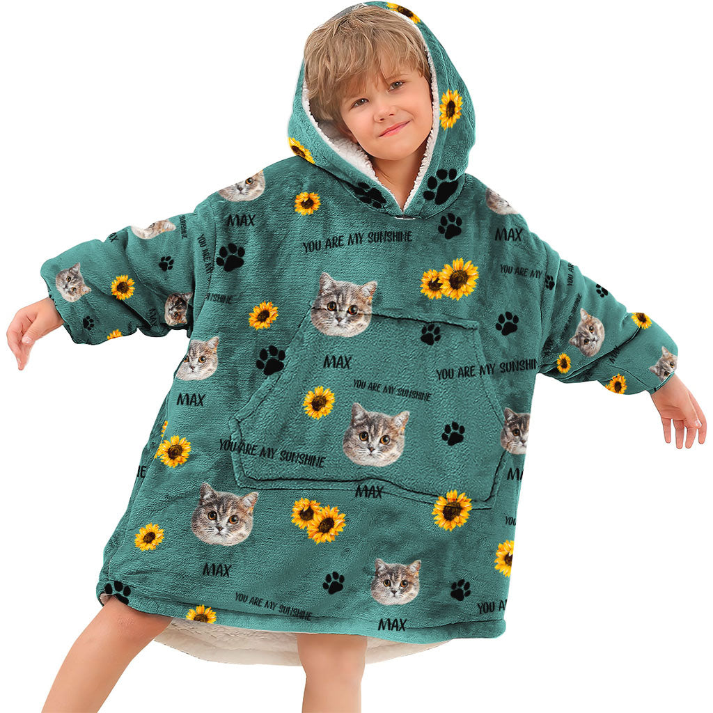 Tu es mon rayon de soleil - Cadeau pour amoureux des chats - Couverture à capuche personnalisée