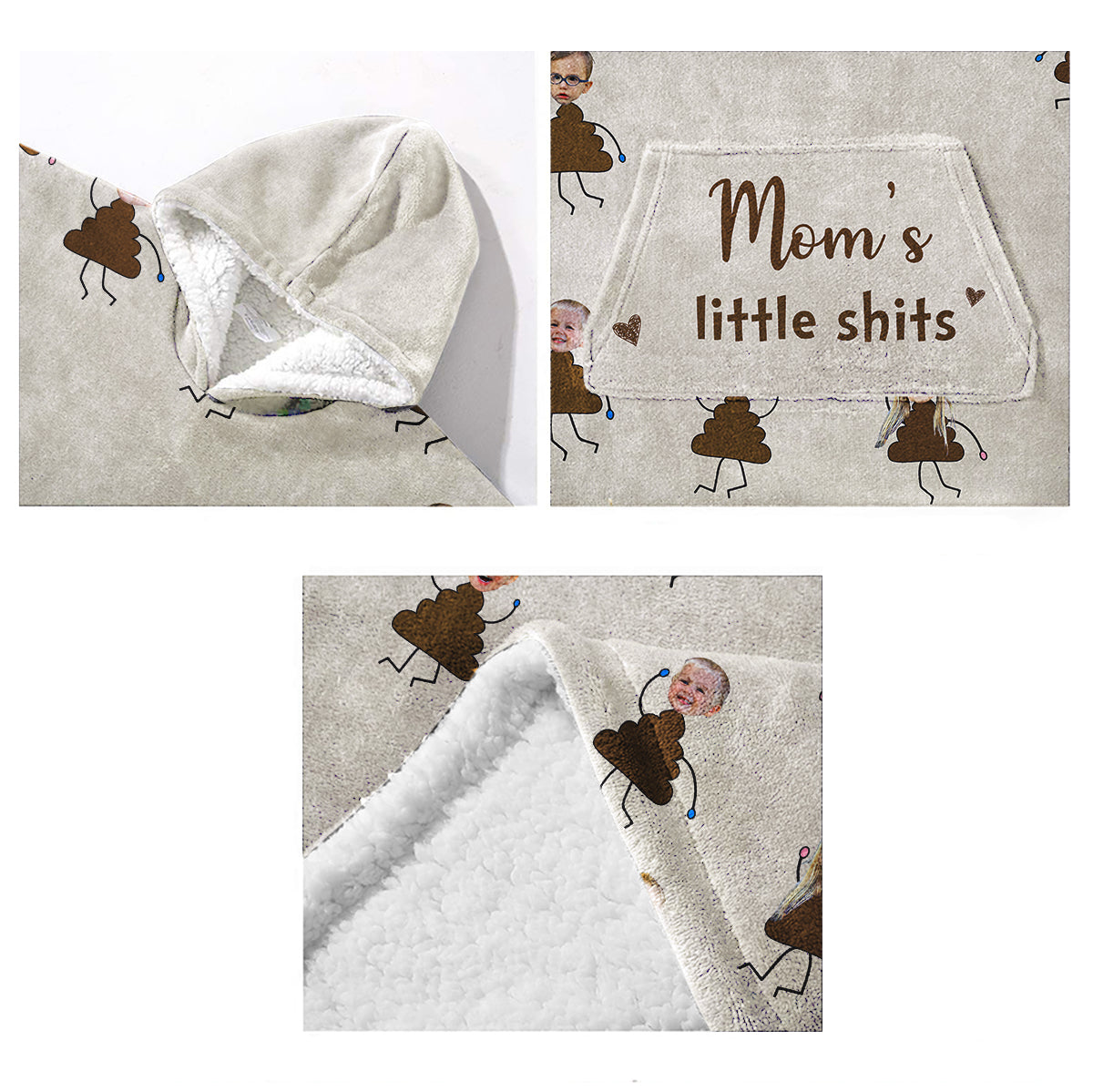 Grandma's Little Cuties - Gift for grandma, mom, dad, grandpa - Personalized Blanket Hoodie