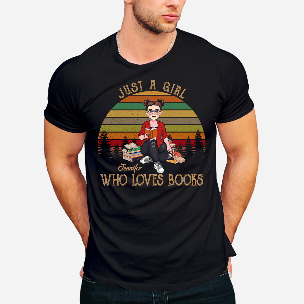Just A Girl Who Loves Book - Personalized Book T-shirt & Hoodie
