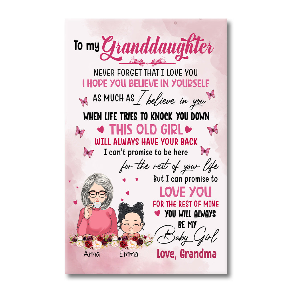 To My Granddaughter - Personalized Grandma Canvas And Poster