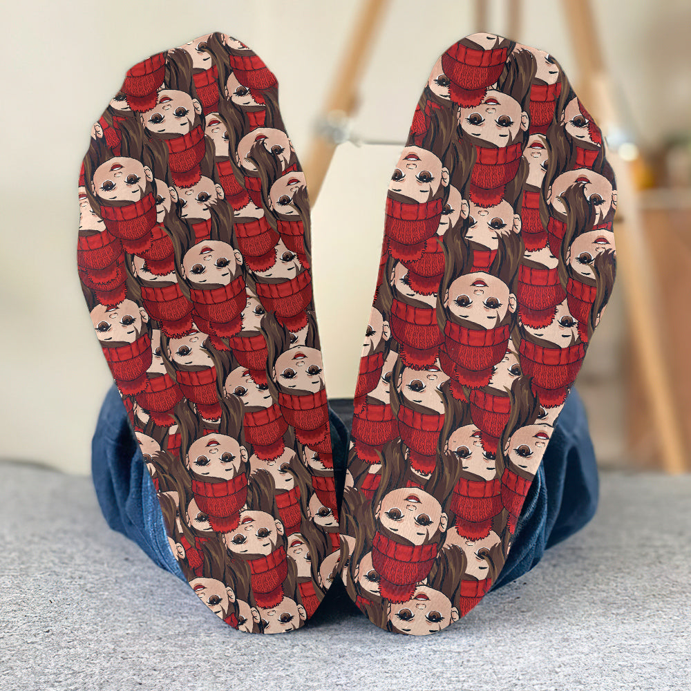 Lustige Chibi-Gesichter für Paare, beste Freunde und Familien – Partner-Socken – personalisierte Familiensocken