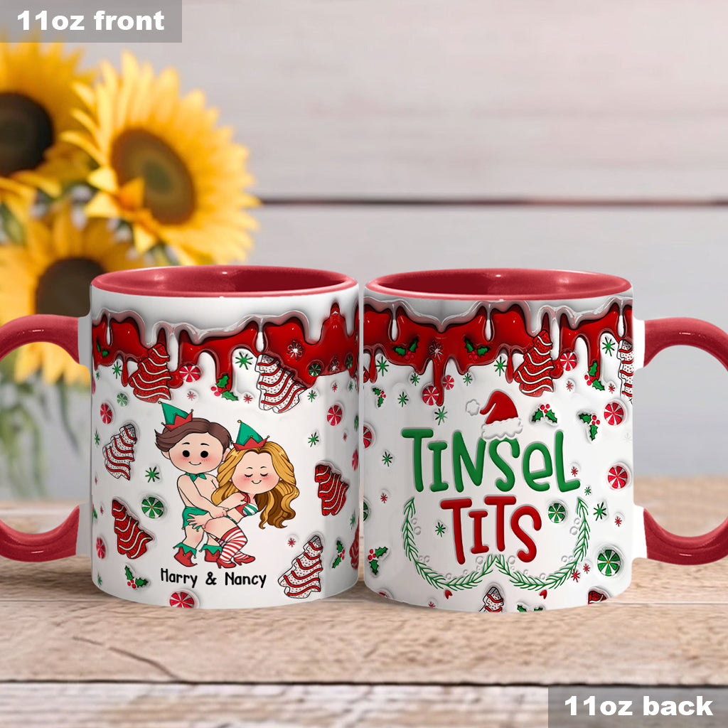 Jingle Balls & Tinsel Tits - Personalized Couple Accent Mug
