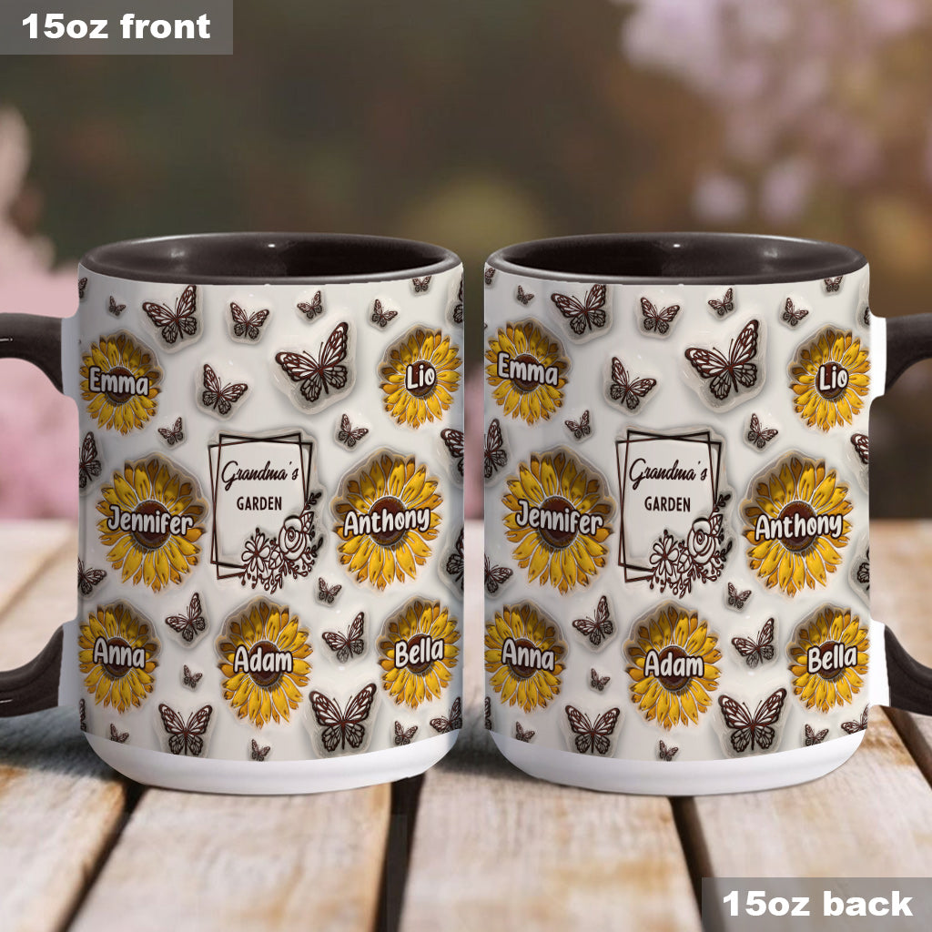 Le jardin de tournesols de grand-mère - Cadeau pour grand-mère - Mug personnalisé