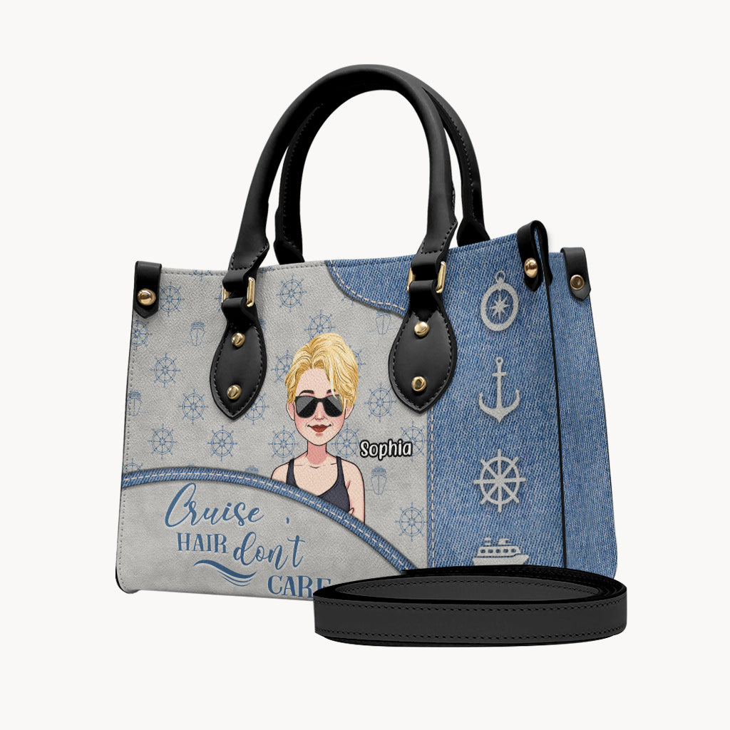 Cruise Hair Don't Care - Personalized Cruising Leather Handbag