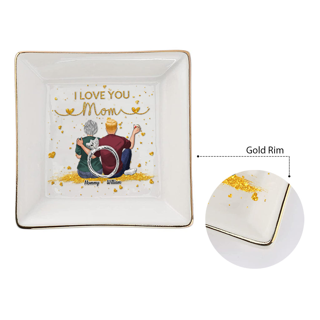 I Love You Mom - Personalized Mother Jewelry Dish