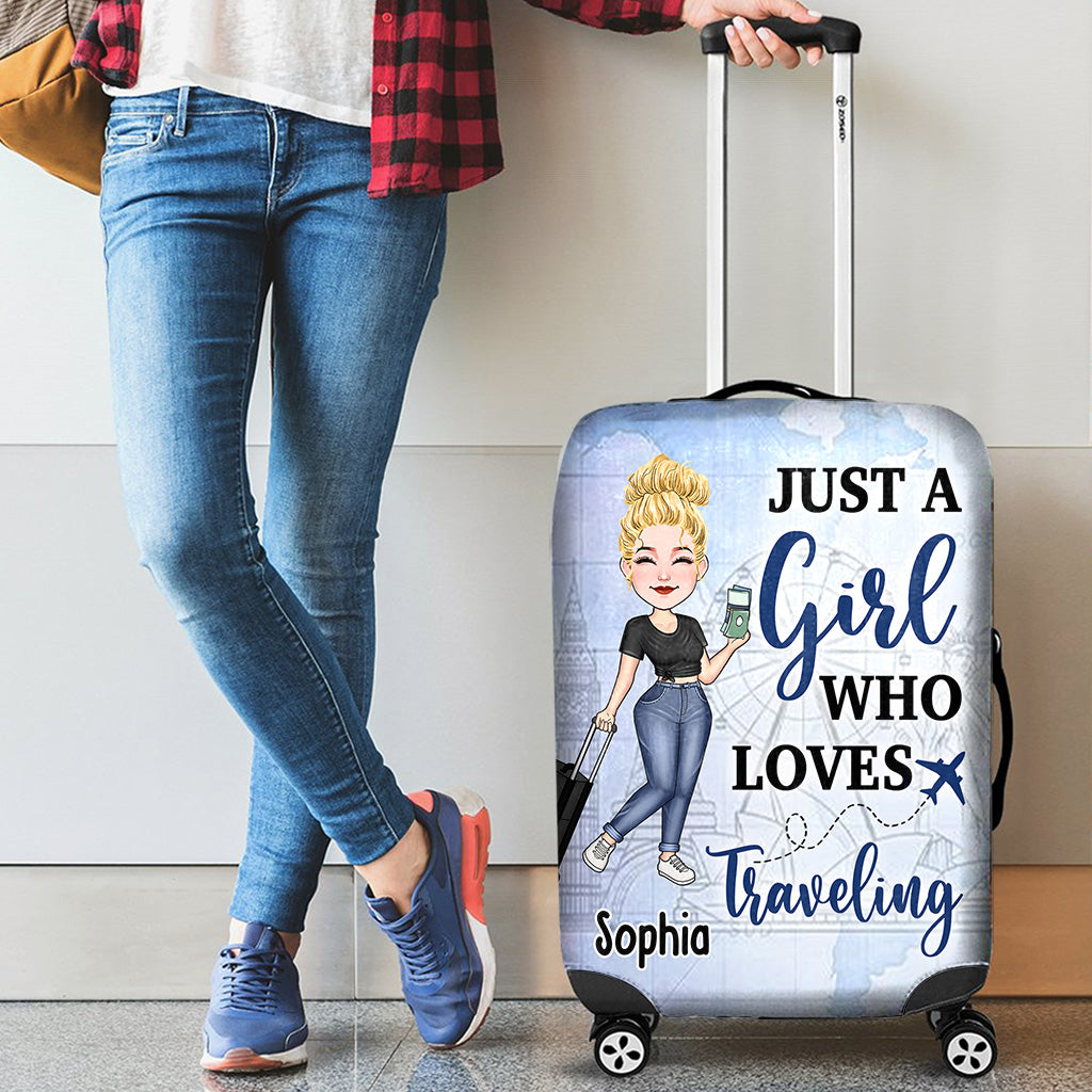 Just A Girl Who Loves Traveling - Personalized Travelling Luggage Cover