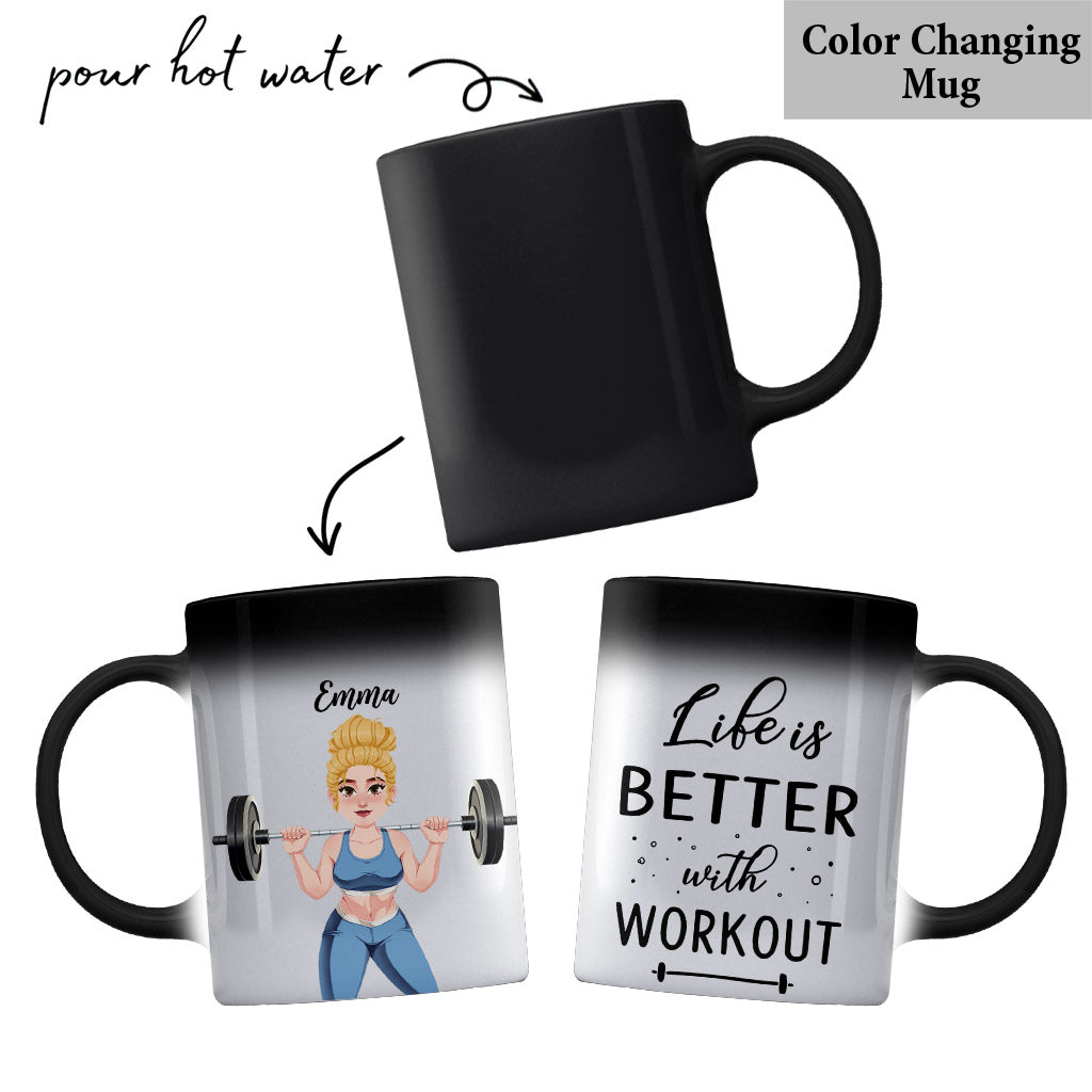Life Is Better With Workout - Personalized Fitness Mug