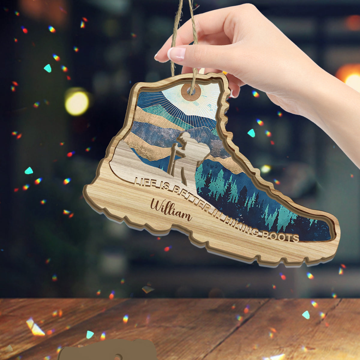 La vie est plus belle en chaussures de randonnée - Attrape-soleil de randonnée personnalisé