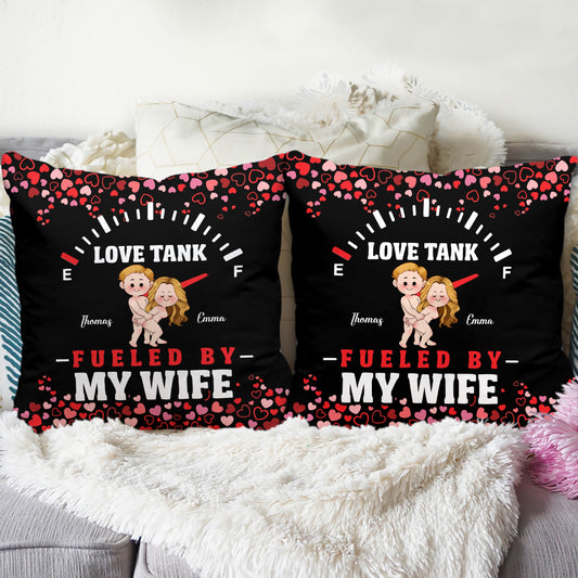 Love Tank - Personalized Husband And Wife Throw Pillow