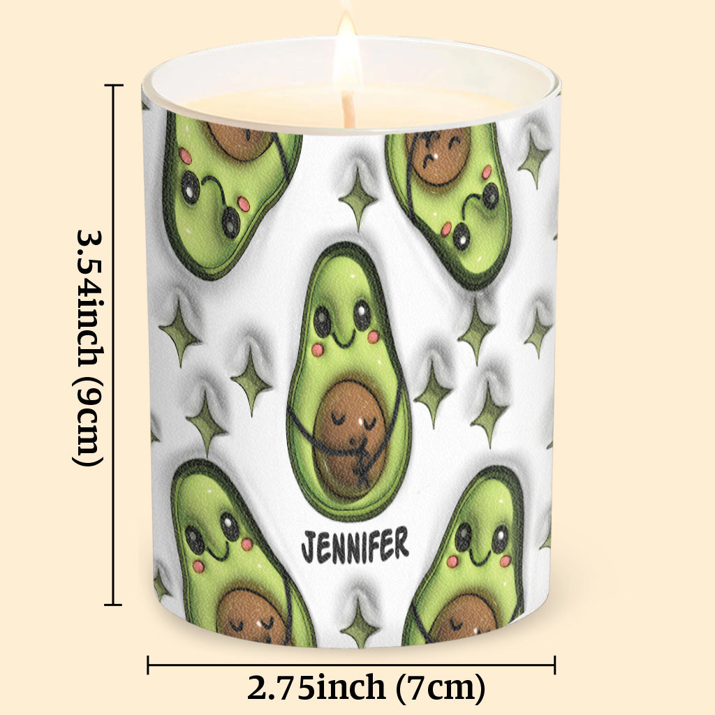 Best Mamacado Ever - Pregnancy gift for wife, daughter, girlfriend, friend - Personalized Candle With Wooden Lid