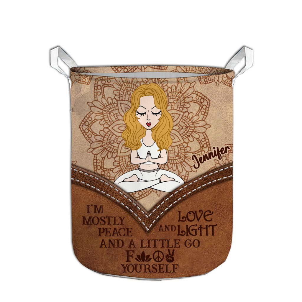 I'm Mostly Peace - Personalized Yoga Storage Basket