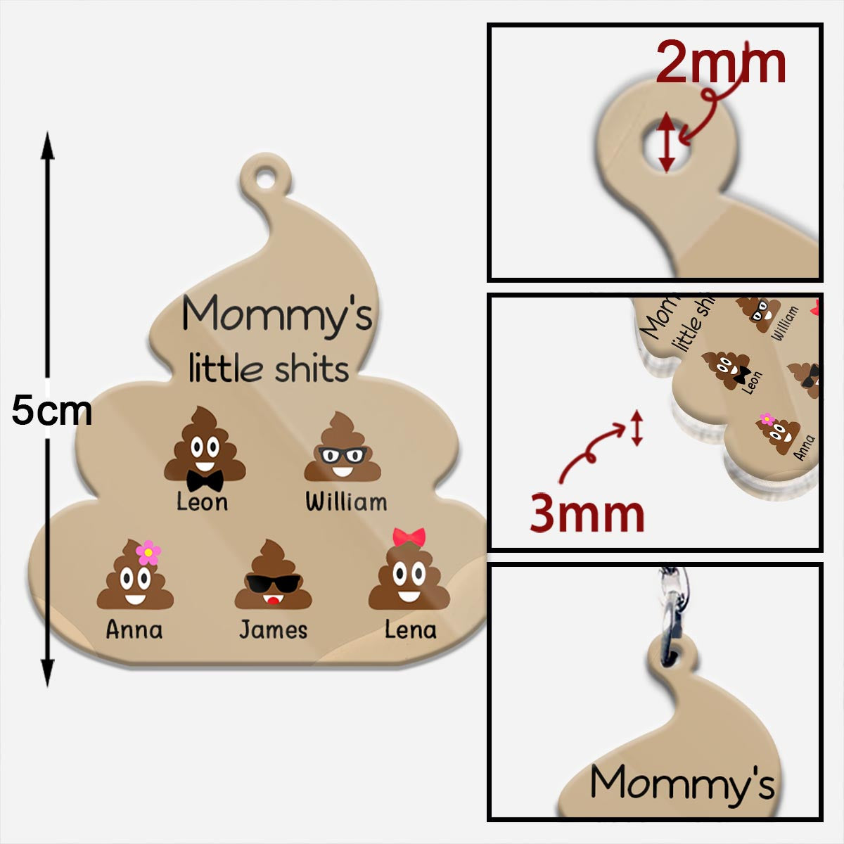 Little Cuties - Gift for dad, grandpa, mom, uncle, aunt, grandma - Personalized Keychain