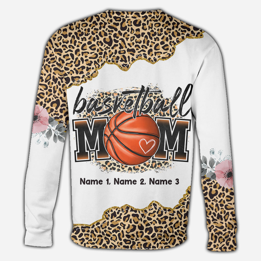 Maman basketteuse léopard - T-shirt de basket personnalisé intégral