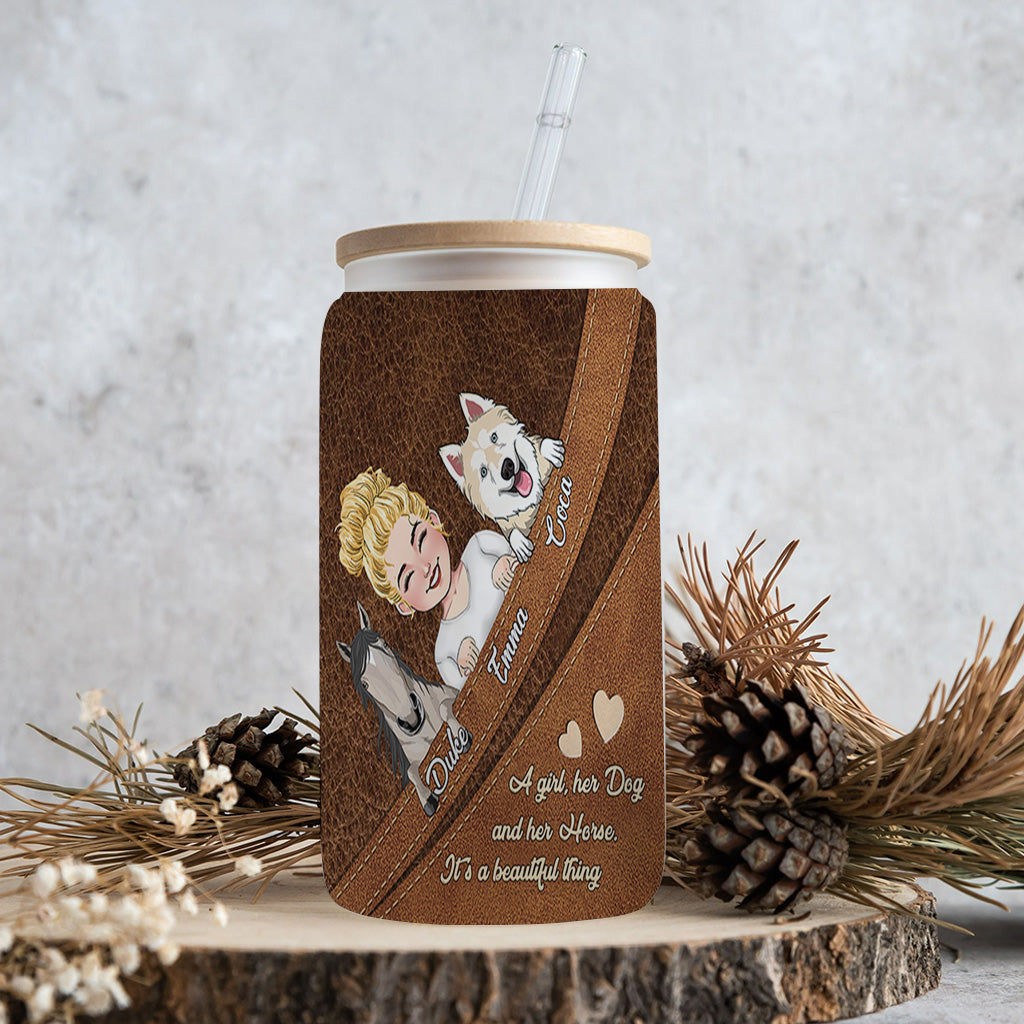 What A Beautiful Thing - Personalized Horse Can Glass