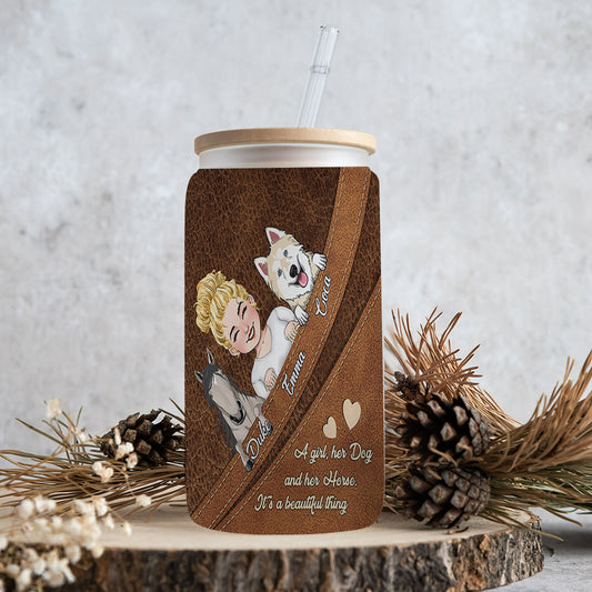 What A Beautiful Thing - Personalized Horse Can Glass