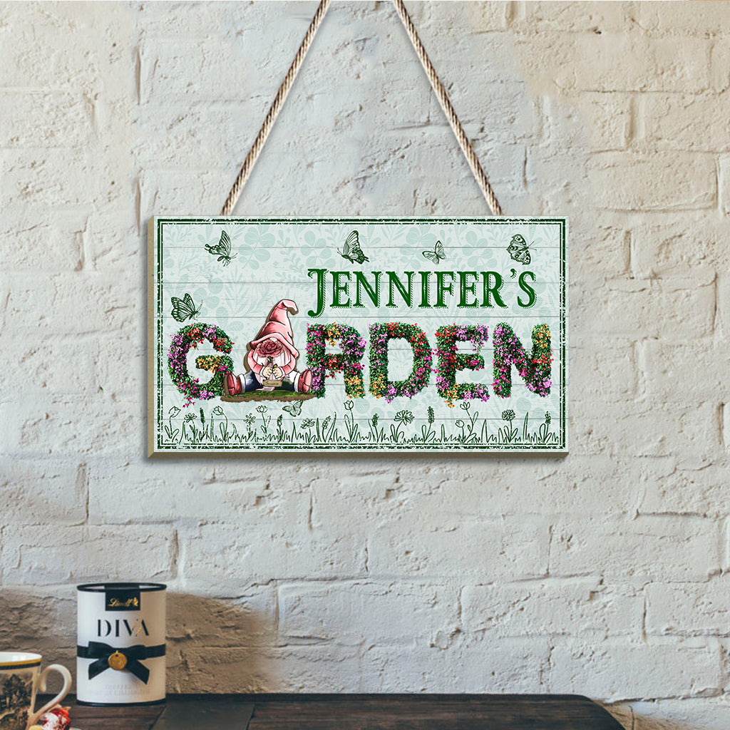 Welcome To My Garden - Personalized Gardening Interchangeable Wood Sign