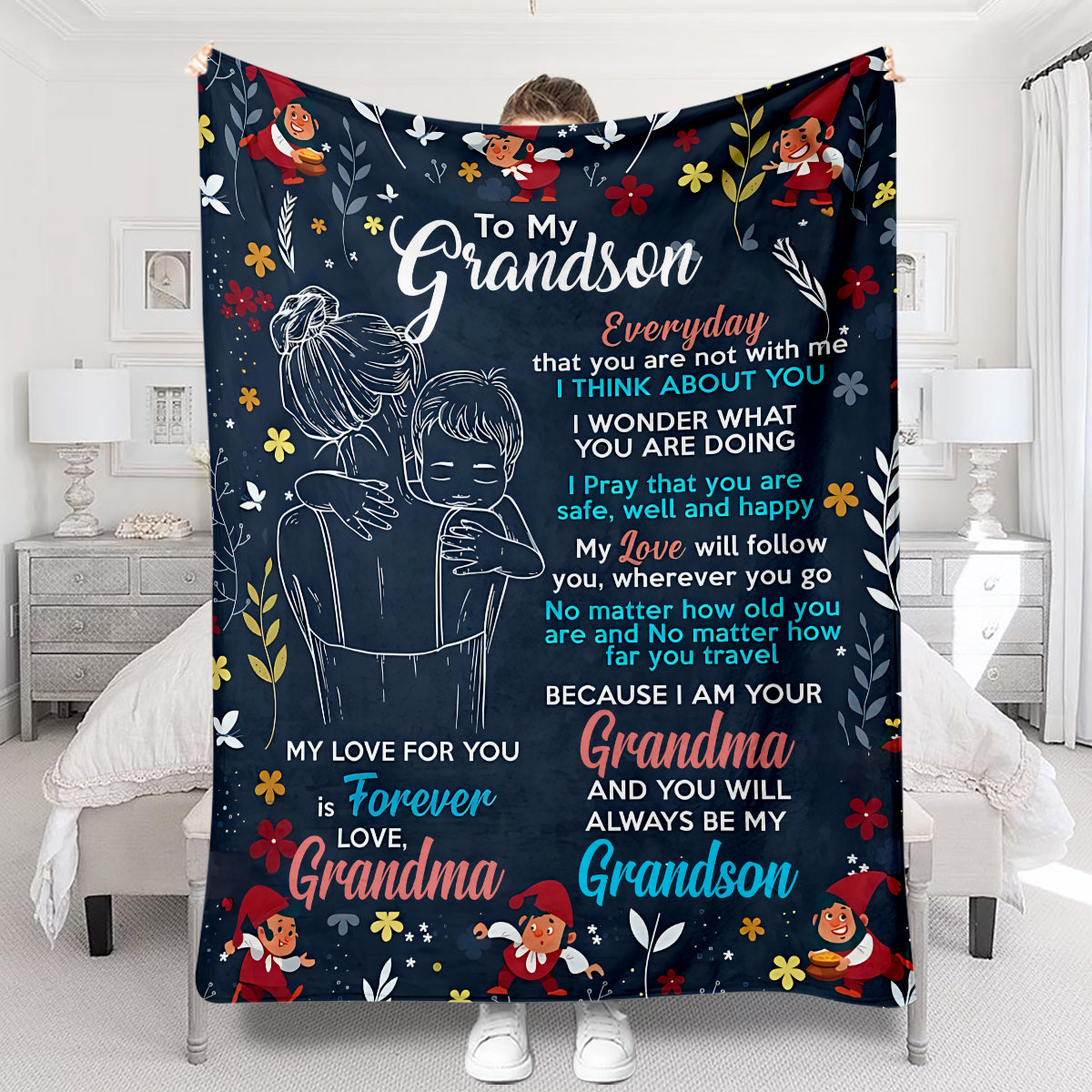You Will Always Be My Grandson - Personalized Grandma Blanket