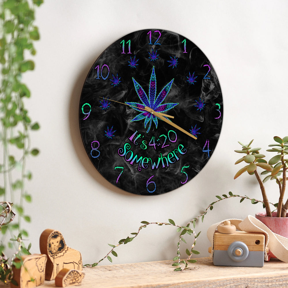 Il est 4h20 quelque part - Horloge murale Weed