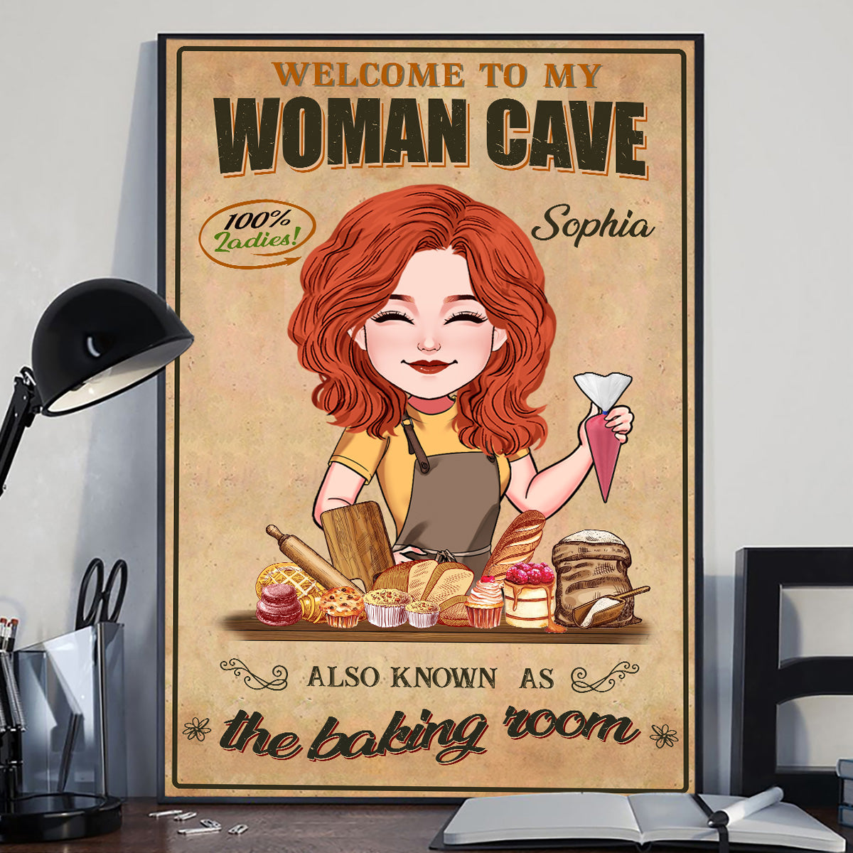 Welcome To My Woman Cave - Personalized Baking Canvas And Poster