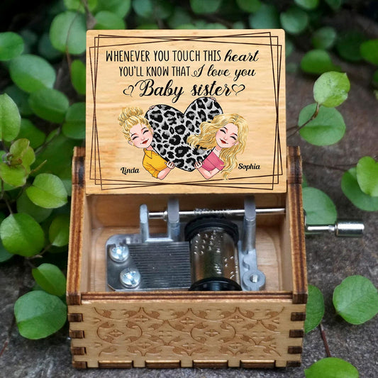 Whenever You Touch This Heart - Gift for mom, grandma, grandpa, daughter, son, granddaughter, grandson, wife, husband, dad, aunt, uncle, sister, brother - Personalized Hand Crank Music Box