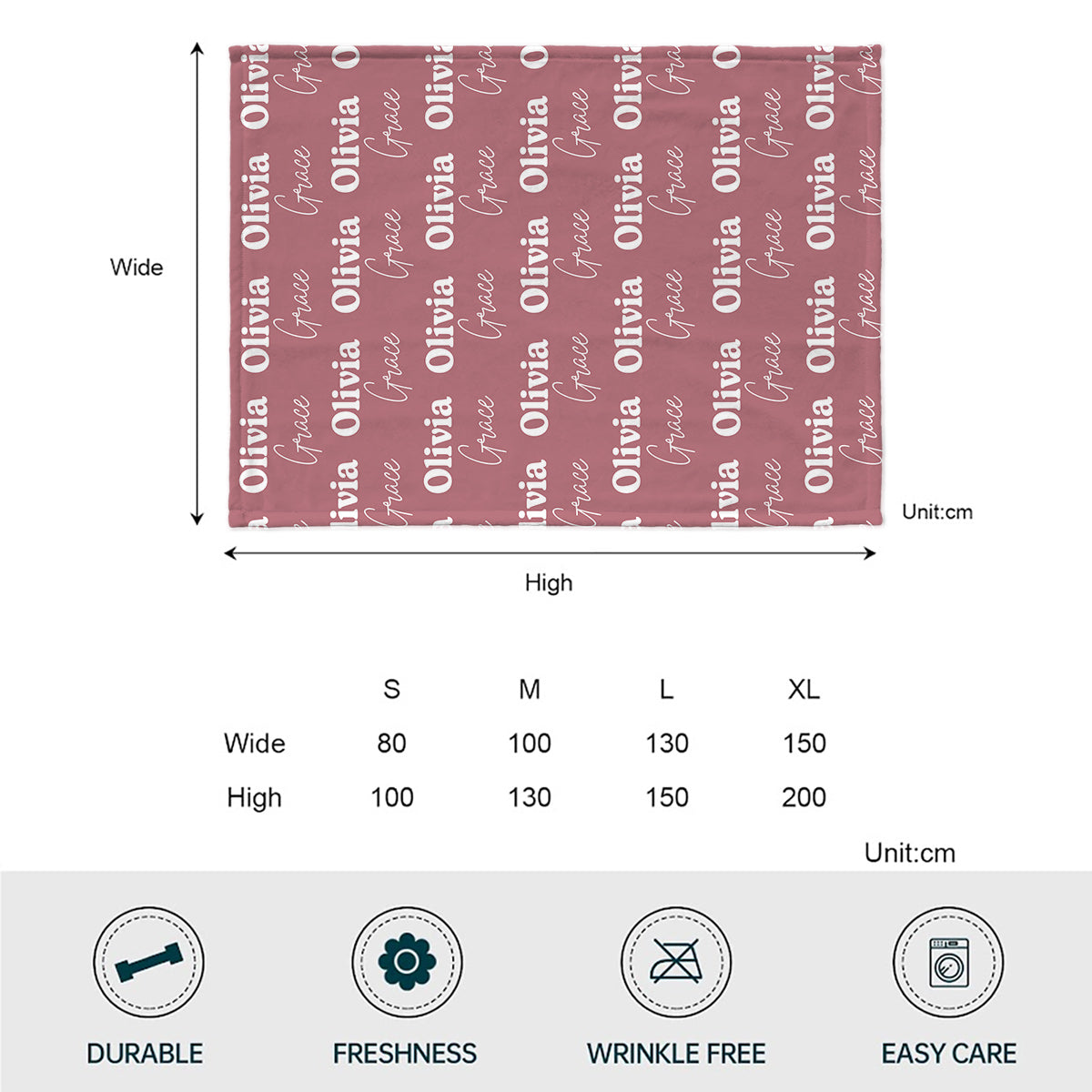 Custom Name Pattern - Personalized Sibling Blanket