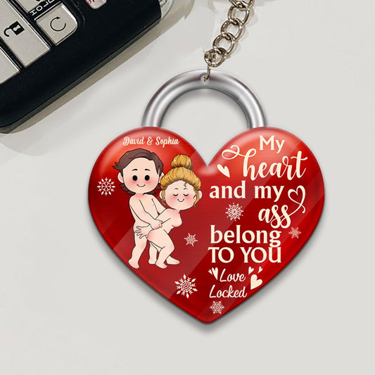 My Heart Belongs To You - Personalized Couple Keychain